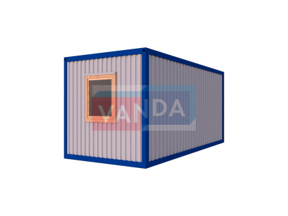 Блок контейнер металлический с тамбуром 4,0 x 2,4 - Оргалит ДВП