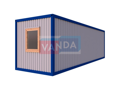 Металлический блок контейнер с тамбуром 5,85х2,4 - Вагонка ПВХ